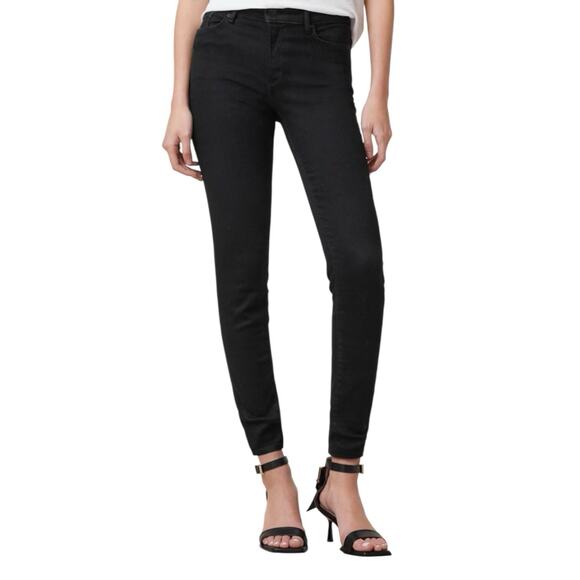 All Saints Miller Size Me Stretch Denim black jeans Size 26 - Picture 9 of 10